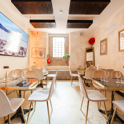 Sala riservata del Ristorante Piano Piano Bologna in Piazza Maggiore